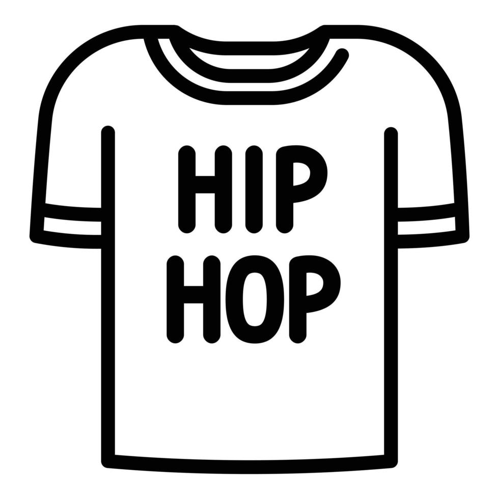 icône de tshirt hiphop, style de contour vecteur