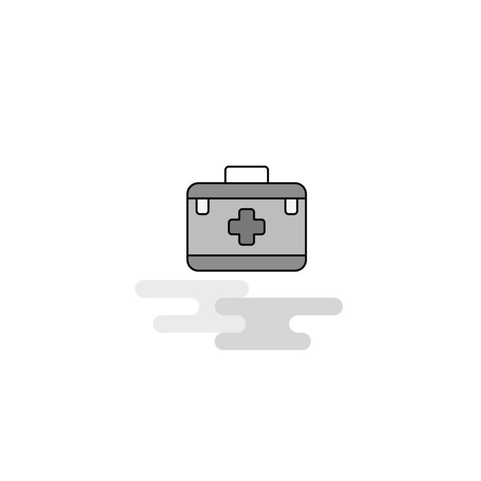 boîte de premiers soins icône web ligne plate remplie icône grise vecteur