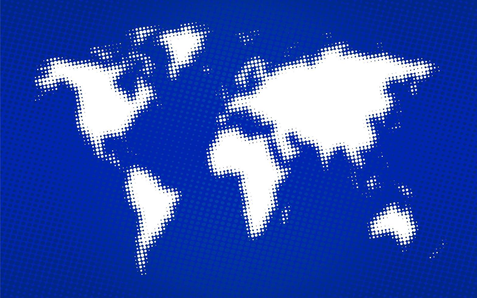 carte du monde bichromie en bleu vecteur
