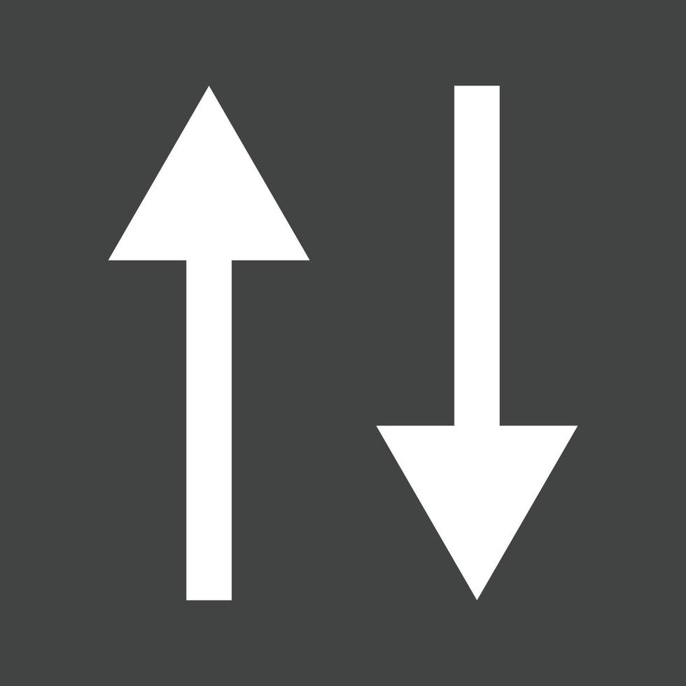 icône inversée de glyphe de route bidirectionnelle vecteur