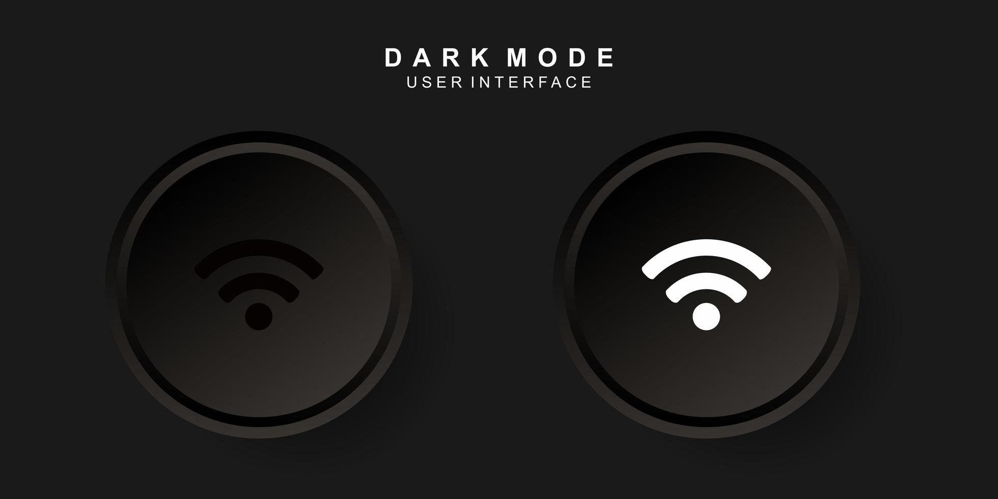 interface utilisateur wi-fi créative simple dans la conception de neumorphisme sombre vecteur