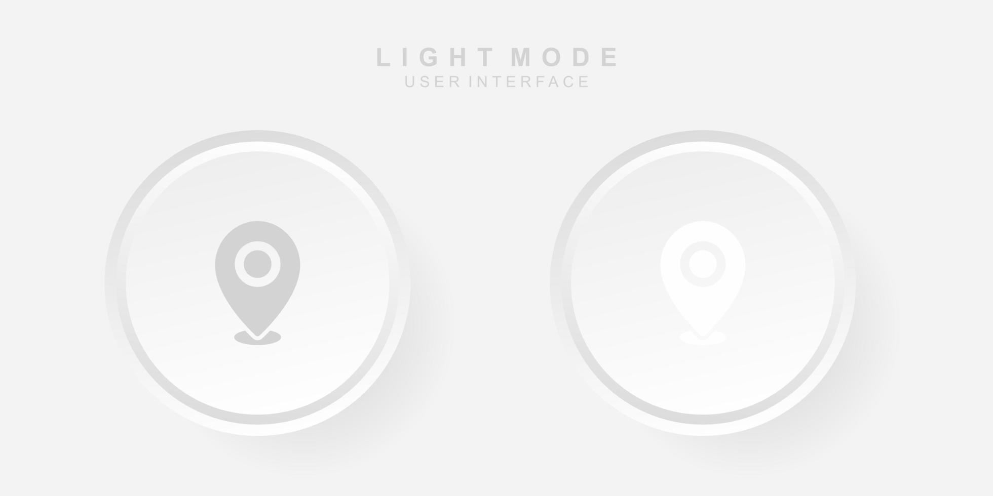 interface utilisateur de localisation créative simple dans la conception de neumorphisme léger vecteur