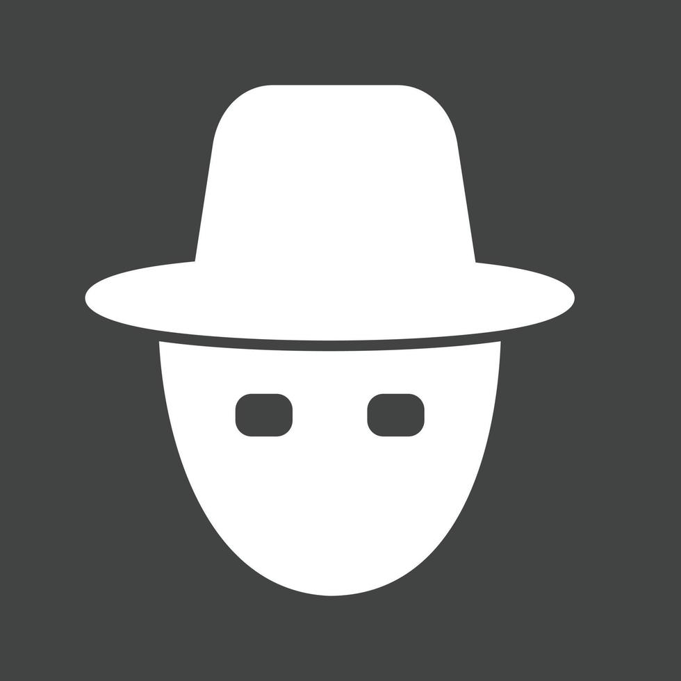 icône inversée de glyphe de masque de hacker vecteur