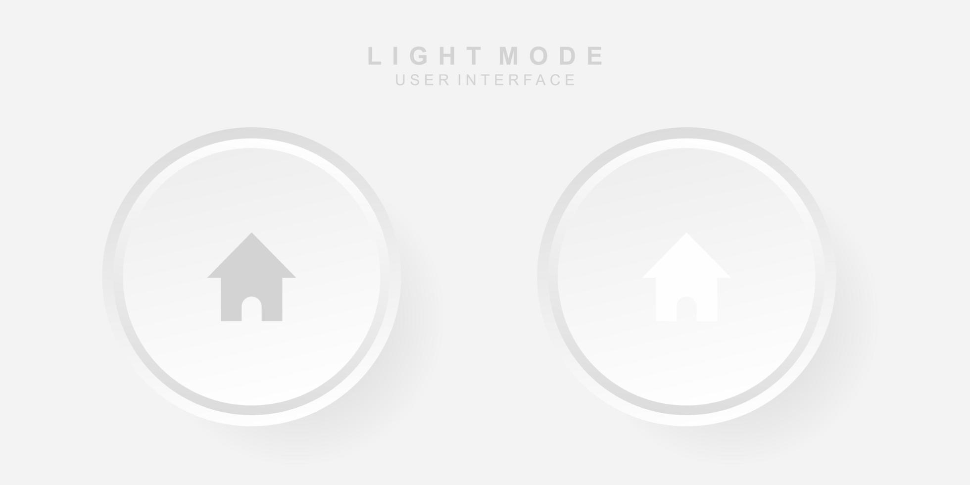 interface utilisateur créative simple à la maison dans la conception de neumorphisme léger vecteur