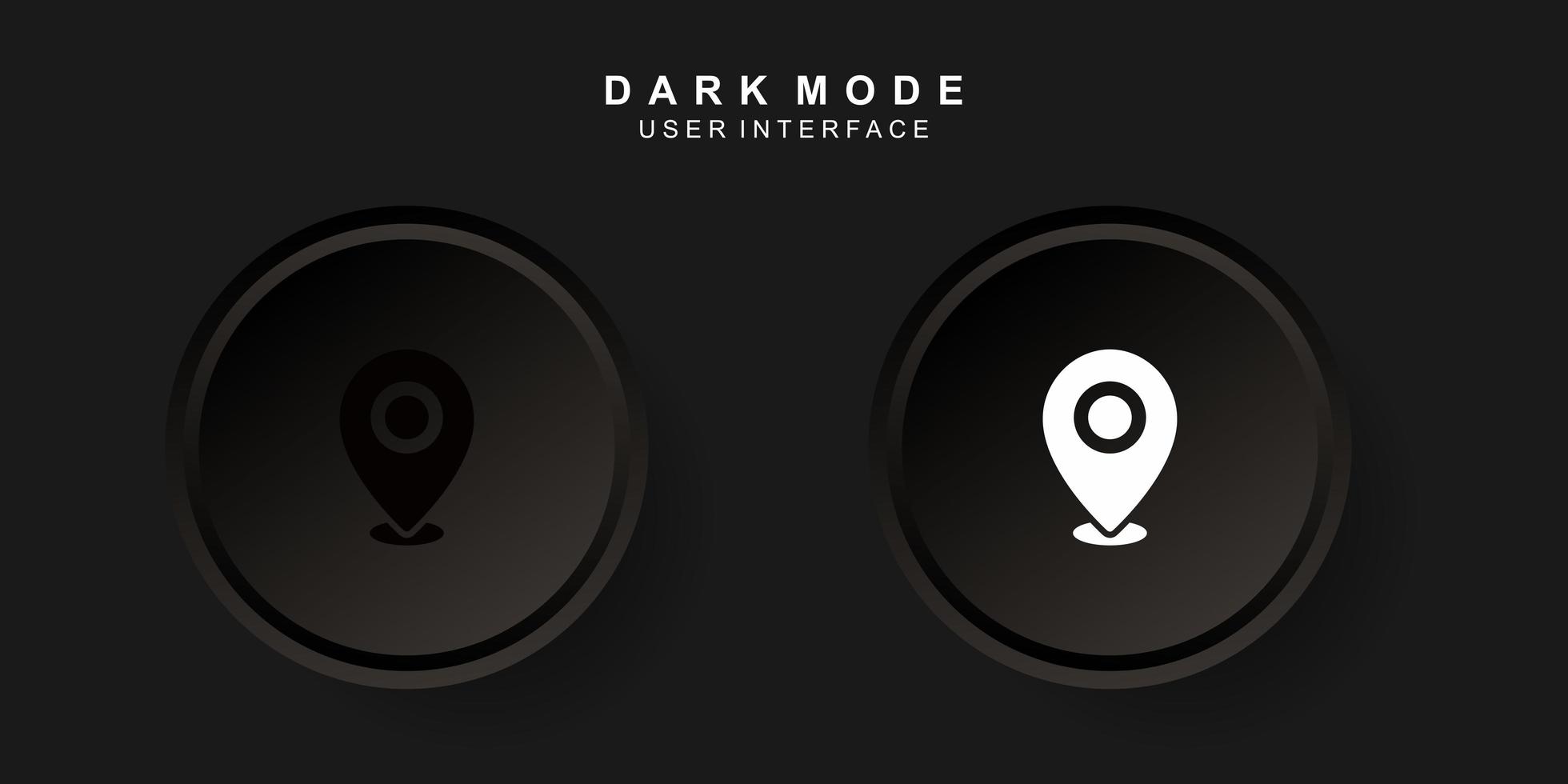 interface utilisateur de localisation créative simple dans la conception de neumorphisme sombre vecteur