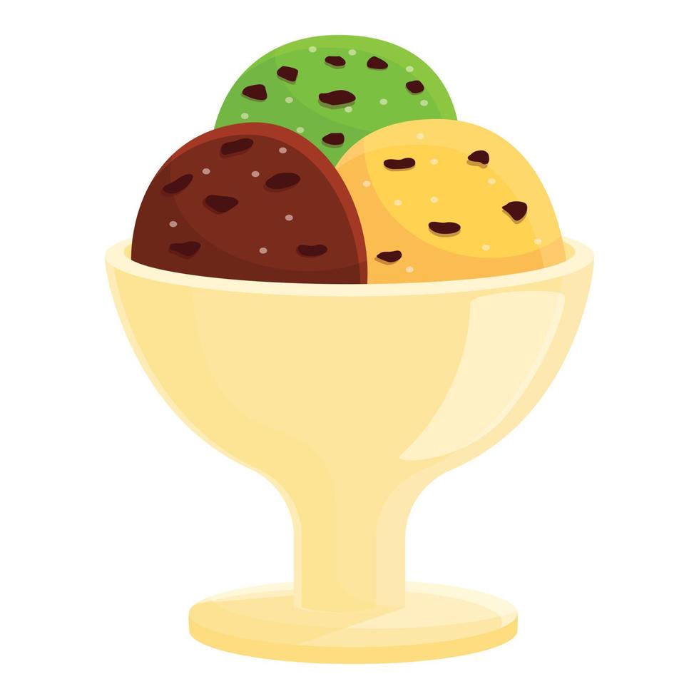 icône de crème de boules de glace de fête d'été, style cartoon vecteur