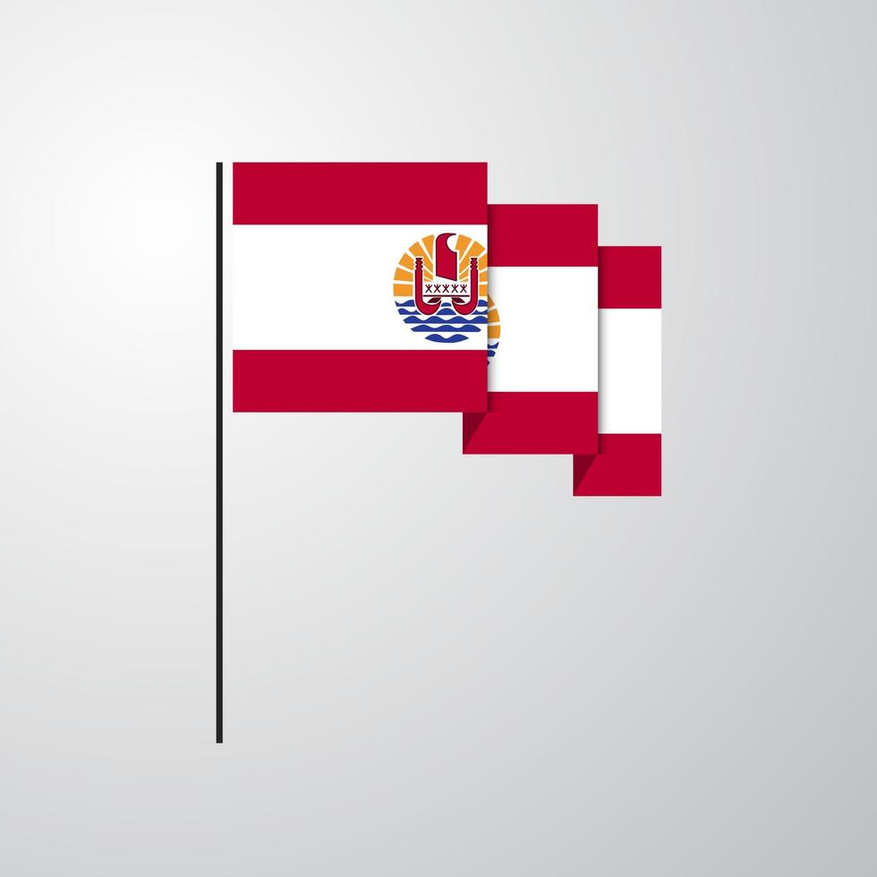 polynésie française agitant le drapeau fond créatif vecteur