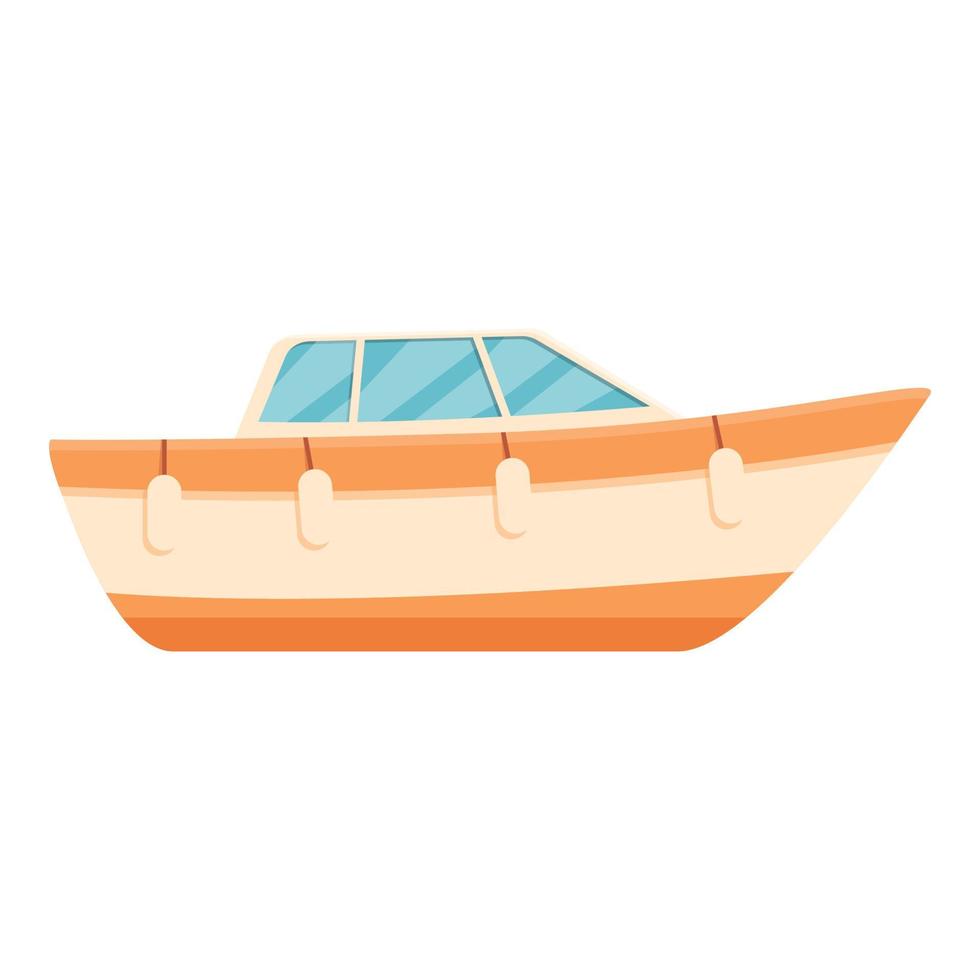 icône de petit bateau de pêche, style cartoon vecteur