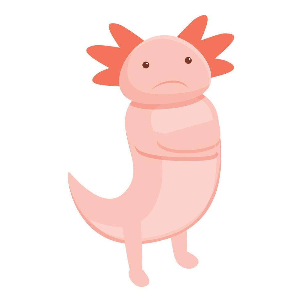 icône d'axolotl triste, style cartoon vecteur