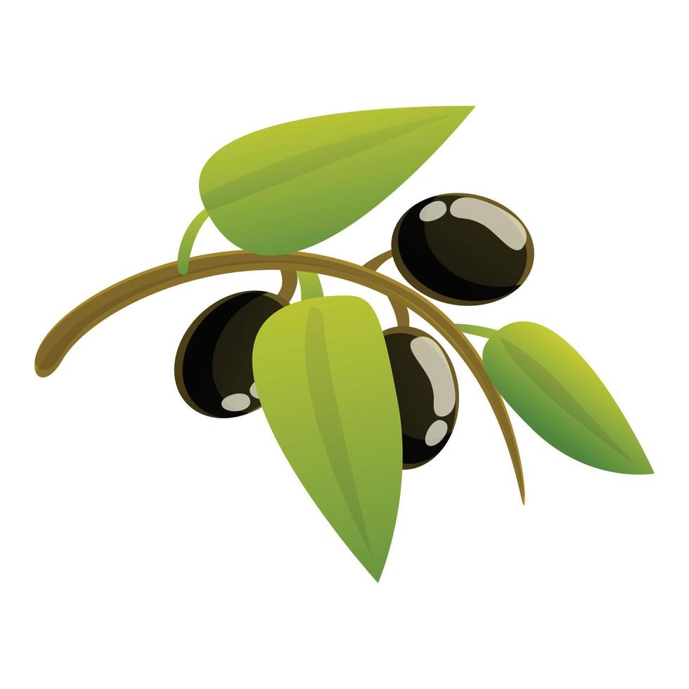 icône d'olive noire de grèce, style cartoon vecteur