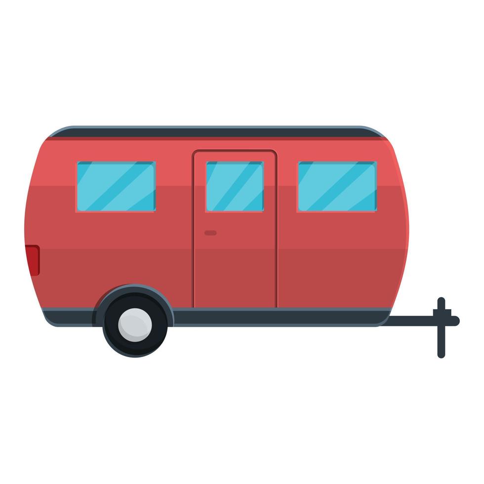 icône de remorque de camp de caravane, style cartoon vecteur