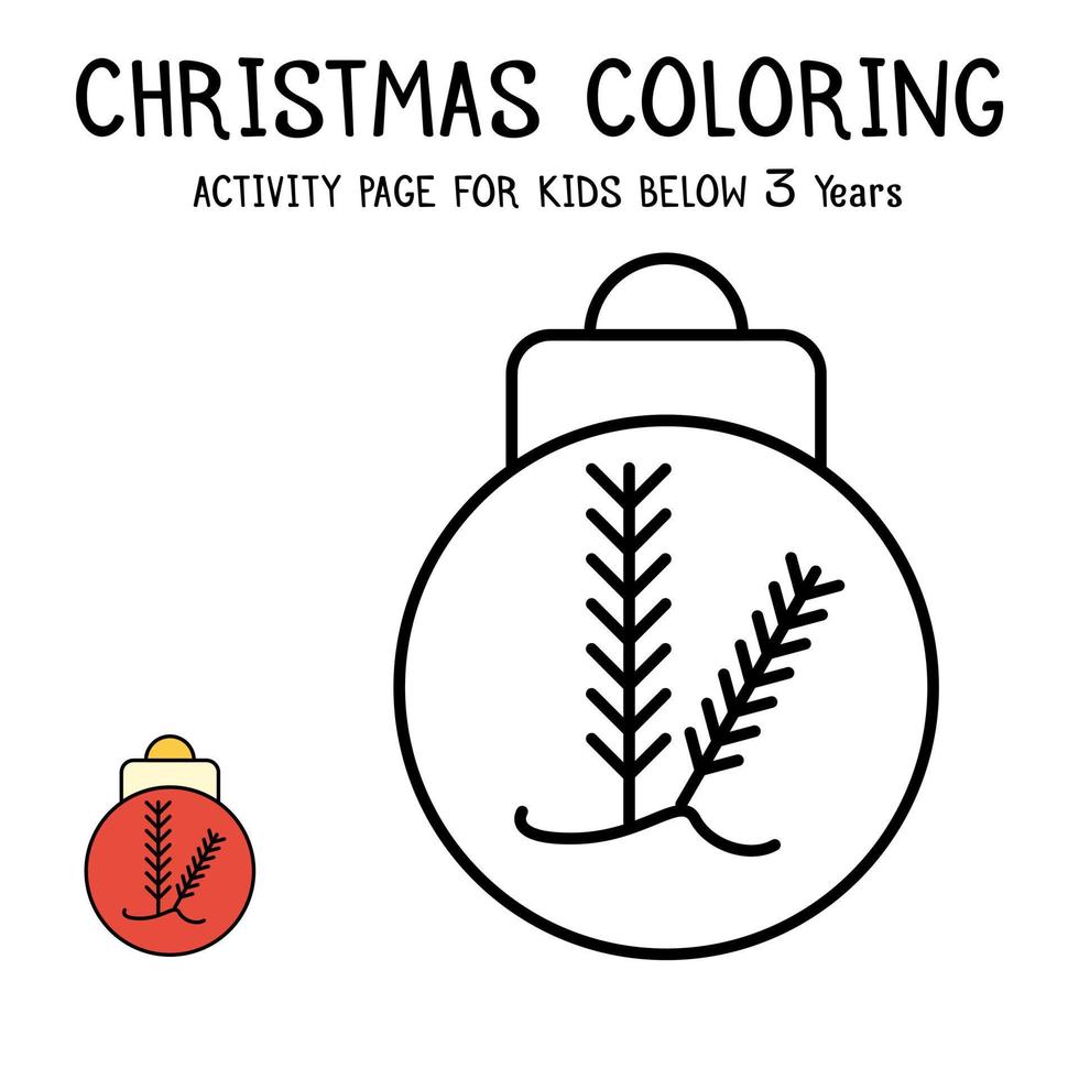 Livre d'activités de coloriage de Noël pour les enfants de moins de 3 ans vecteur