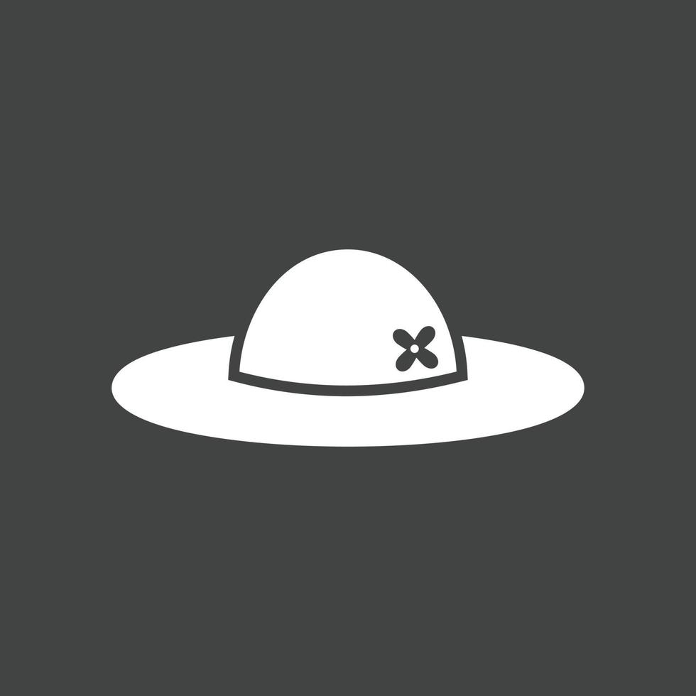 icône inversée de glyphe de chapeau pour femmes vecteur