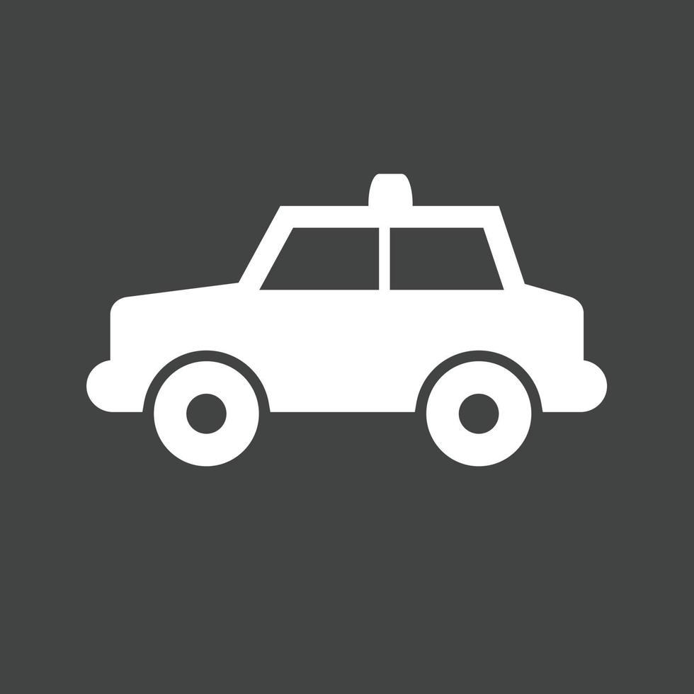 icône inversée de glyphe de voiture de police vecteur