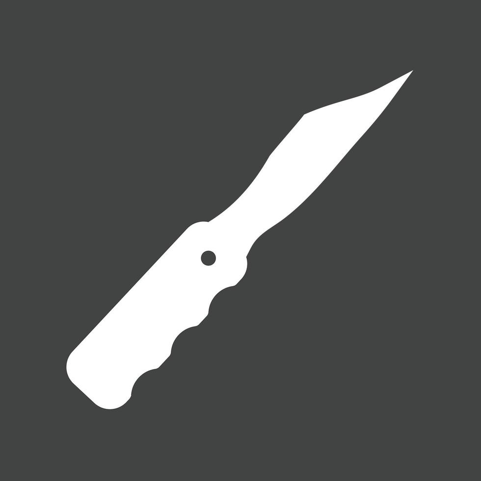 icône inversée de glyphe de couteau de poche vecteur