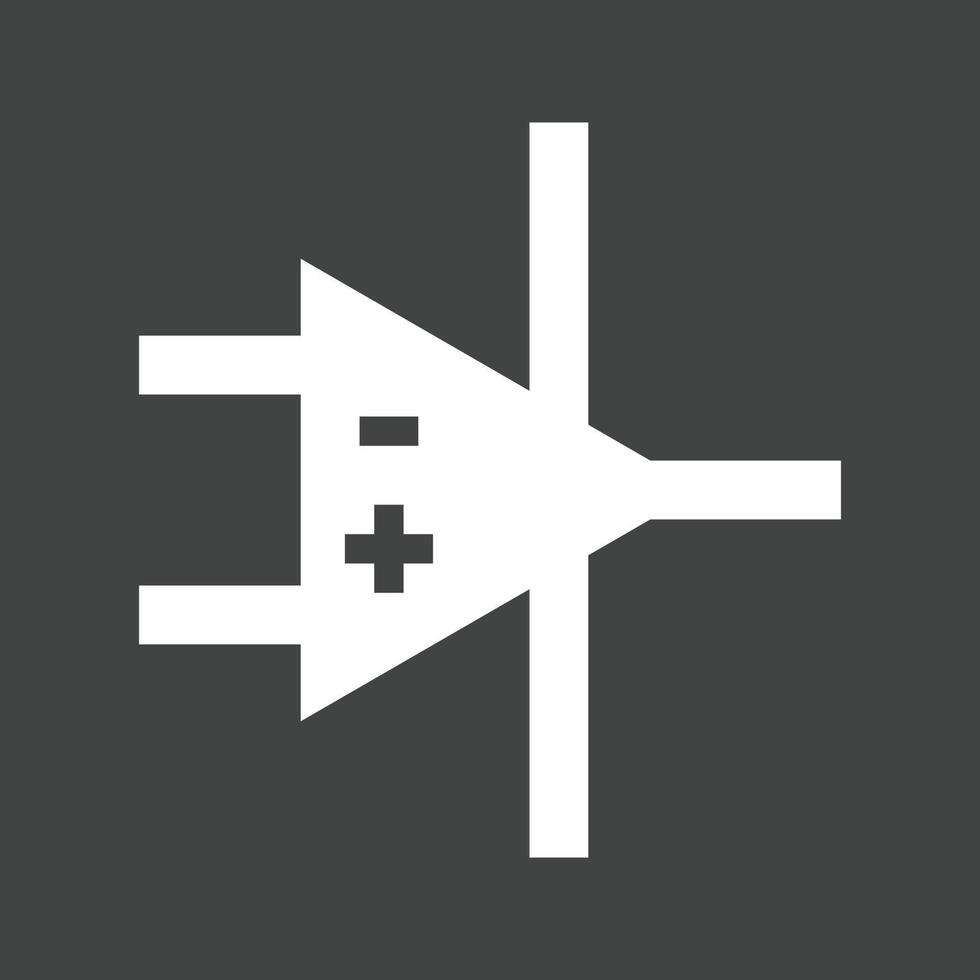 icône inversée de glyphe d'amplificateur opérationnel vecteur