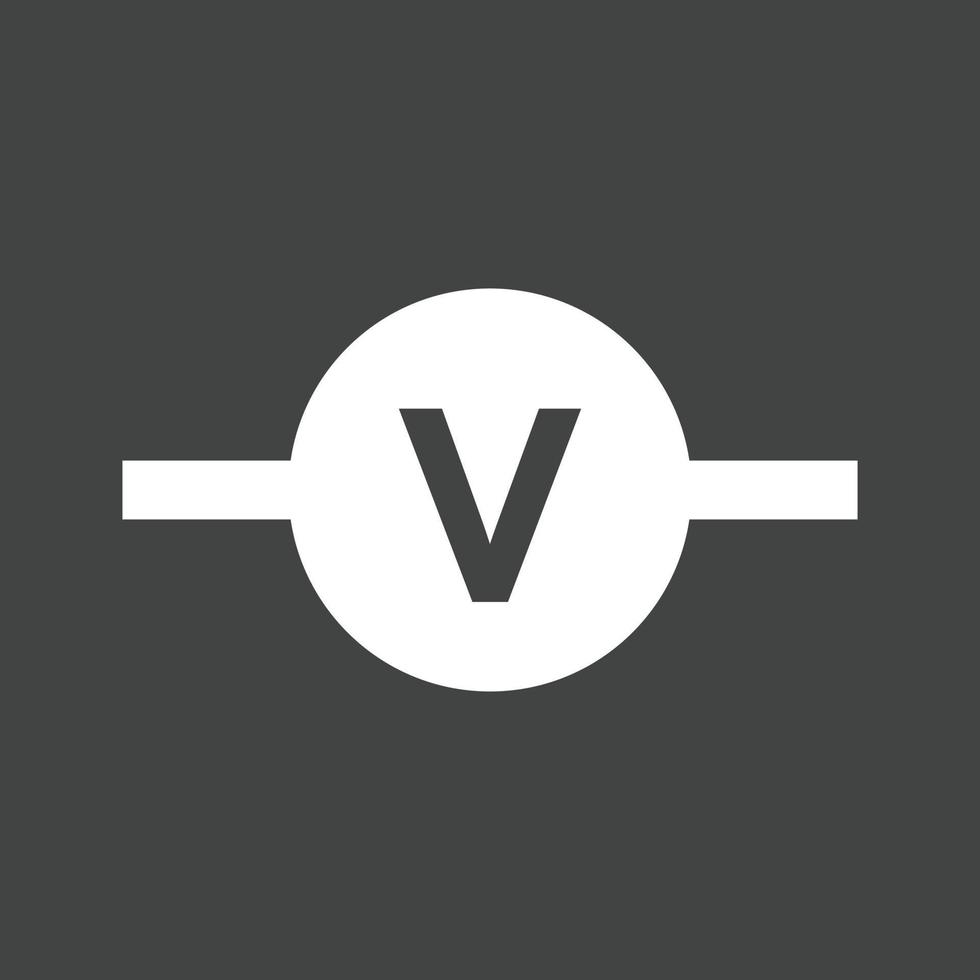 icône inversée de glyphe de voltmètre vecteur