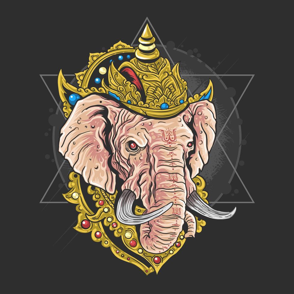 tête de seigneur ganesha vecteur