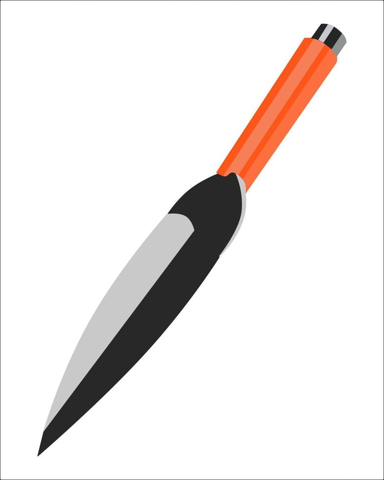 illustration vectorielle d'une pelle de jardinage avec poignée en fibre de verre renforcée d'acier, poignée en d rembourrée et lame en acier trempé tranchante isolée vecteur