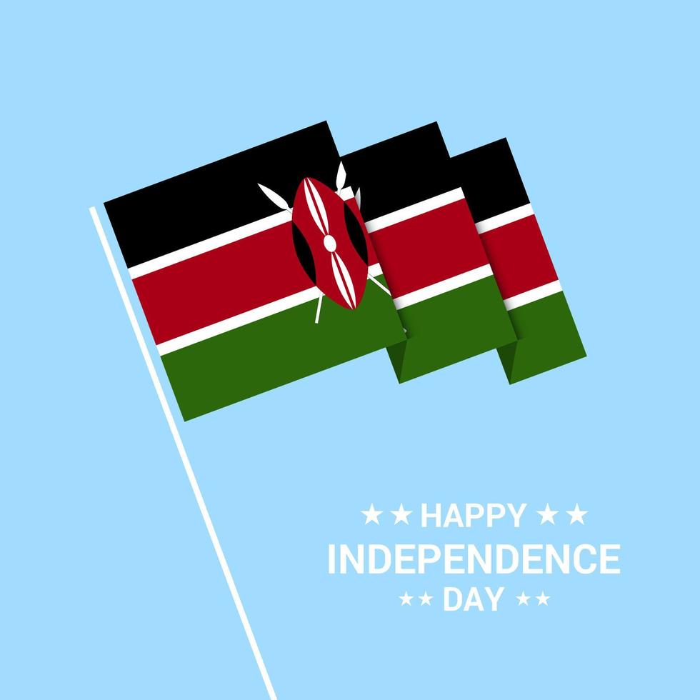 conception typographique de la fête de l'indépendance du kenya avec vecteur de drapeau