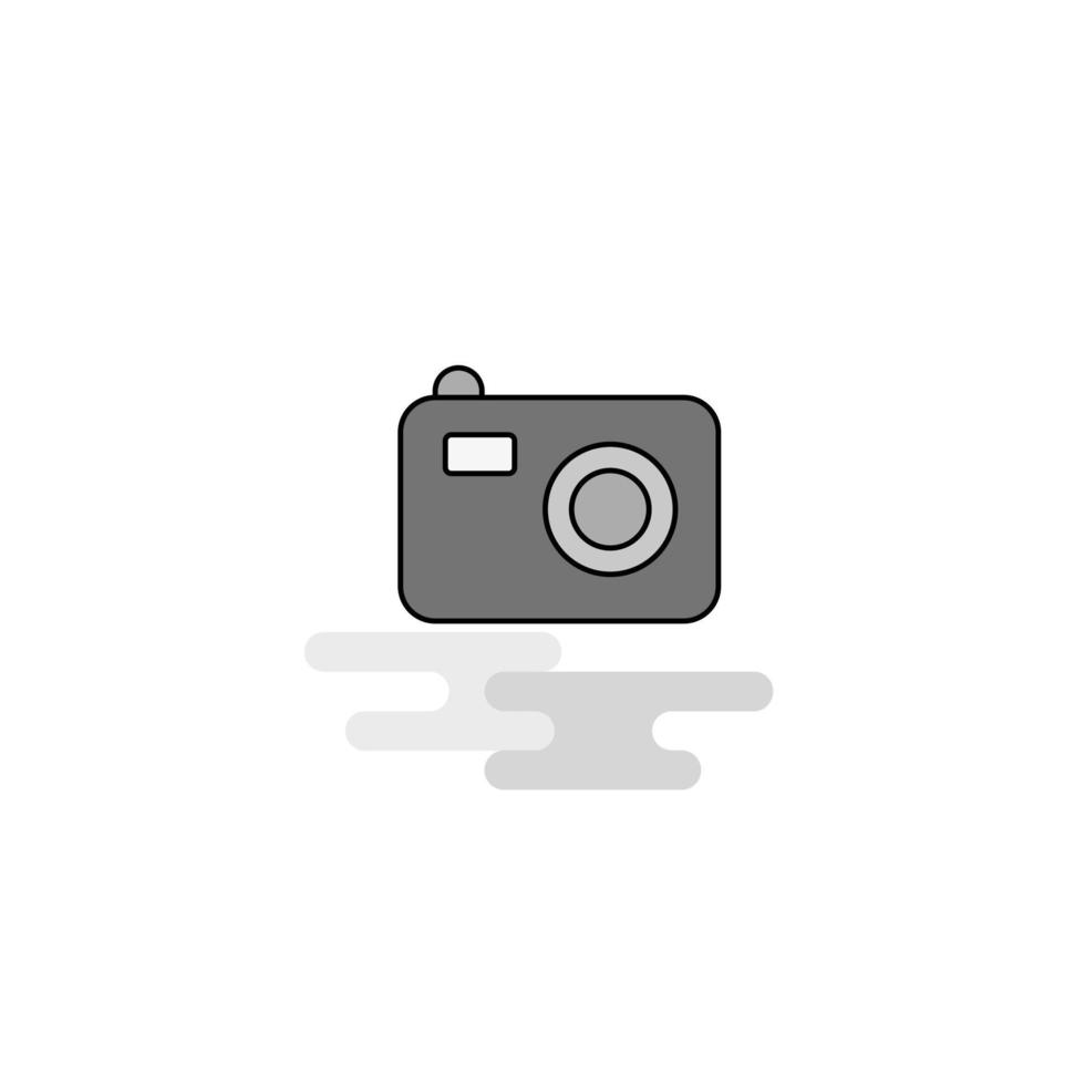 caméra web icône ligne plate remplie icône grise vecteur