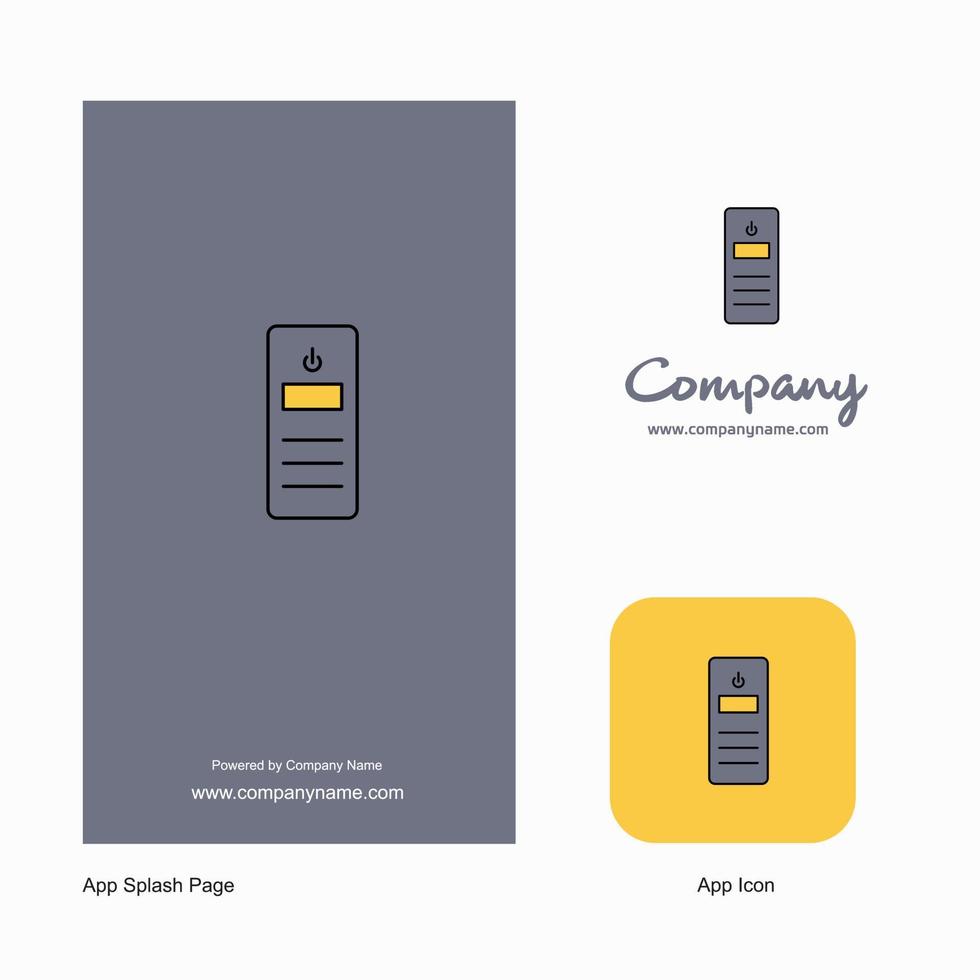 icône de l'application du logo de l'entreprise cpu et conception de la page de démarrage éléments de conception de l'application commerciale créative vecteur