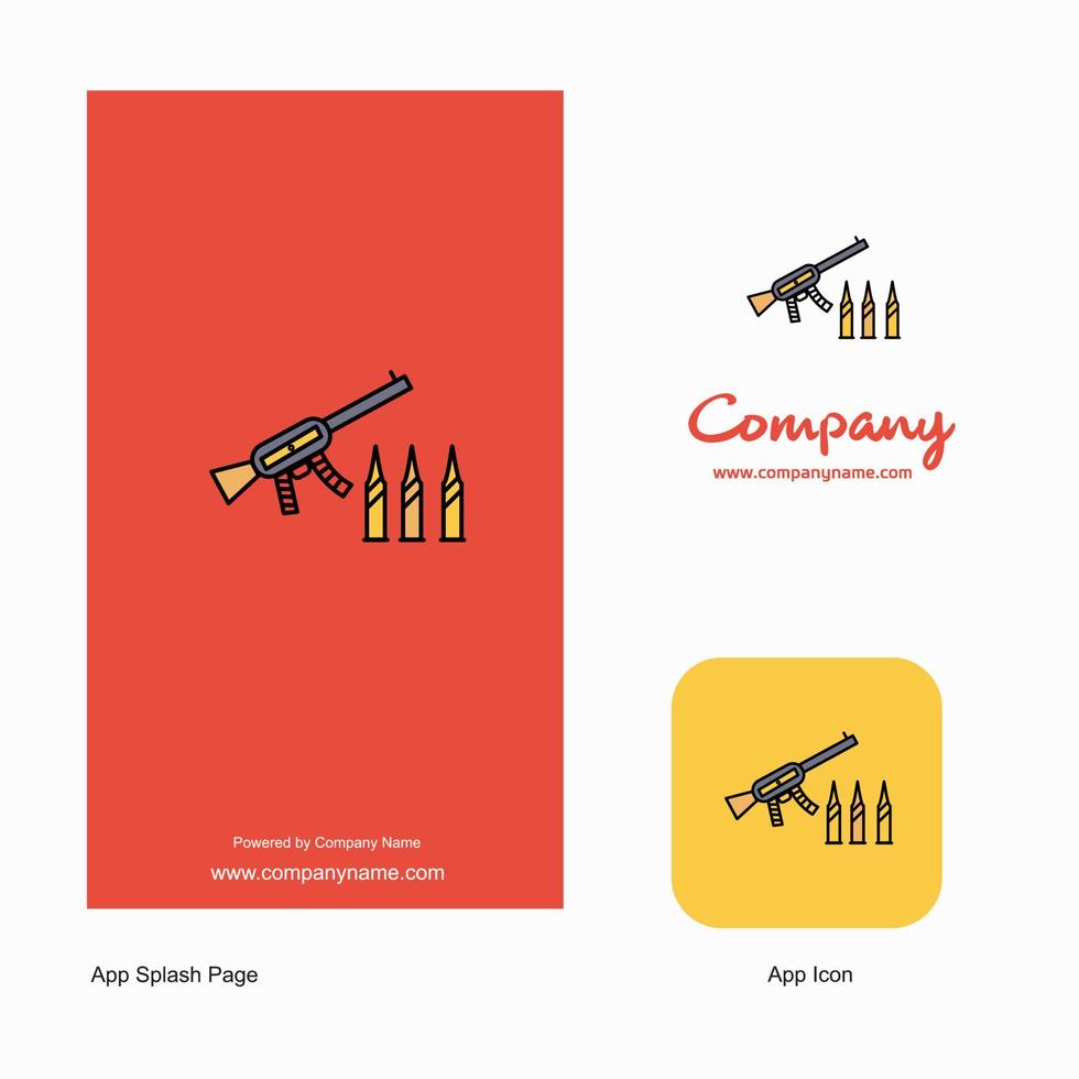 icône d'application de logo de société d'armes à feu et conception de page de garde éléments de conception d'application d'entreprise créative vecteur