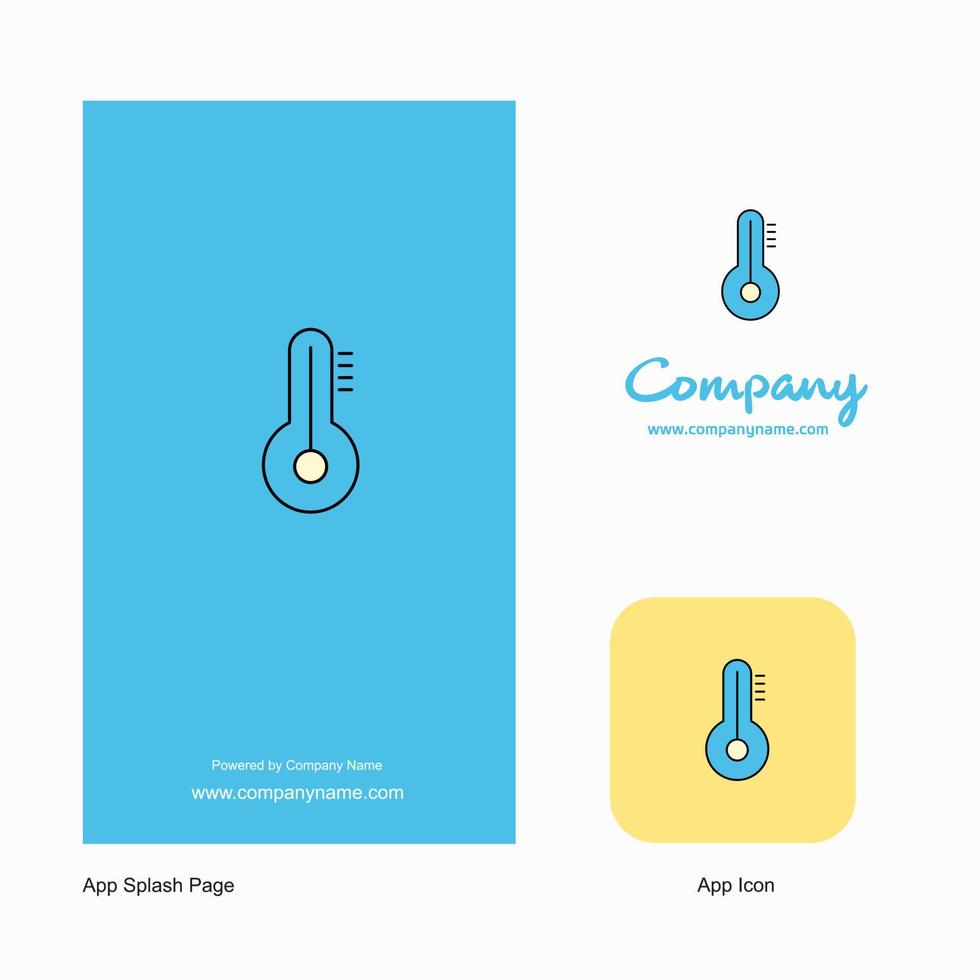 icône de l'application du logo de la société de thermomètre et conception de la page de démarrage éléments de conception de l'application d'entreprise créative vecteur