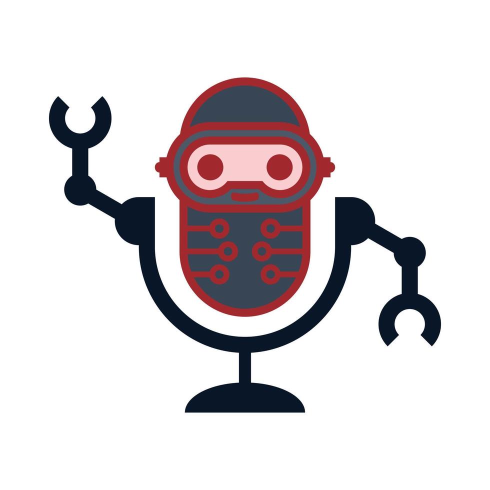 modèle de conception de logo de robot micro ou podcast vecteur