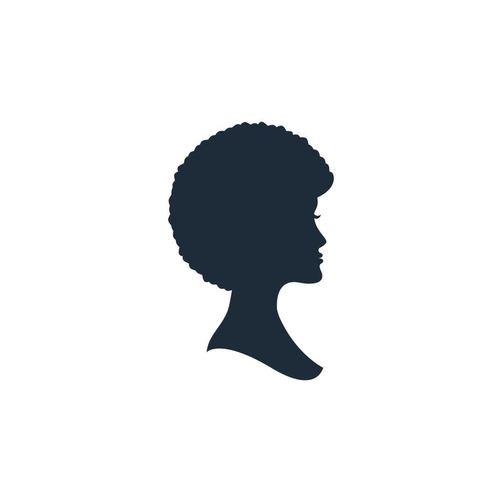 personnage de silhouette de visage de femme vecteur