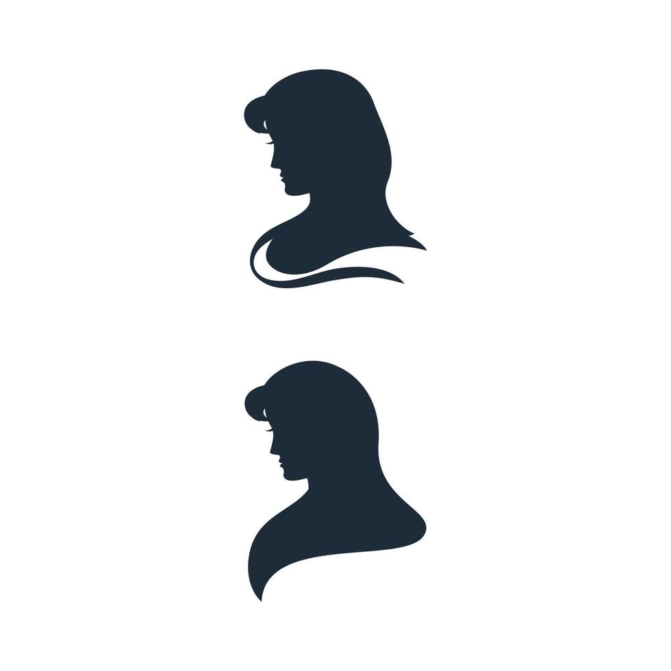 personnage de silhouette de visage de femme vecteur