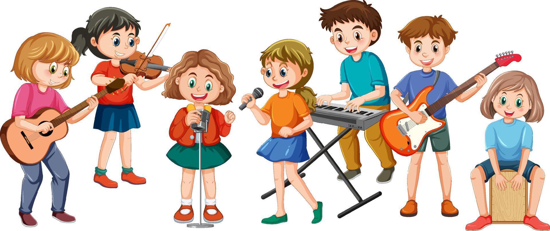 enfants heureux jouant des instruments de musique 14291373 Art