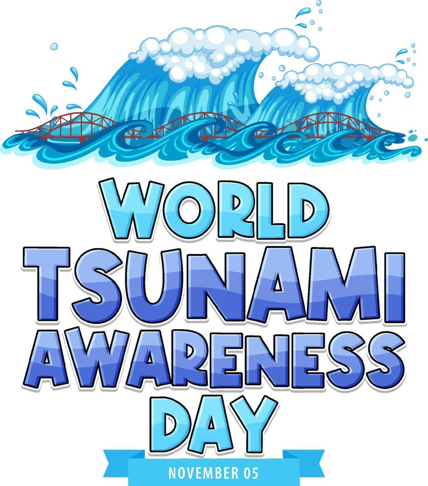 création de logo de la journée mondiale de sensibilisation au tsunami vecteur