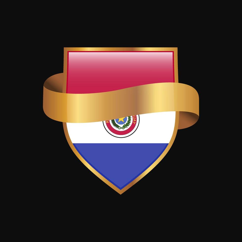 vecteur de conception d'insigne d'or drapeau paraguay