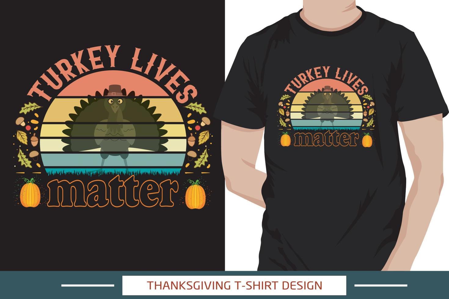 typographie à la mode du jour de thanksgiving et conception de t-shirt graphique pro vecteur
