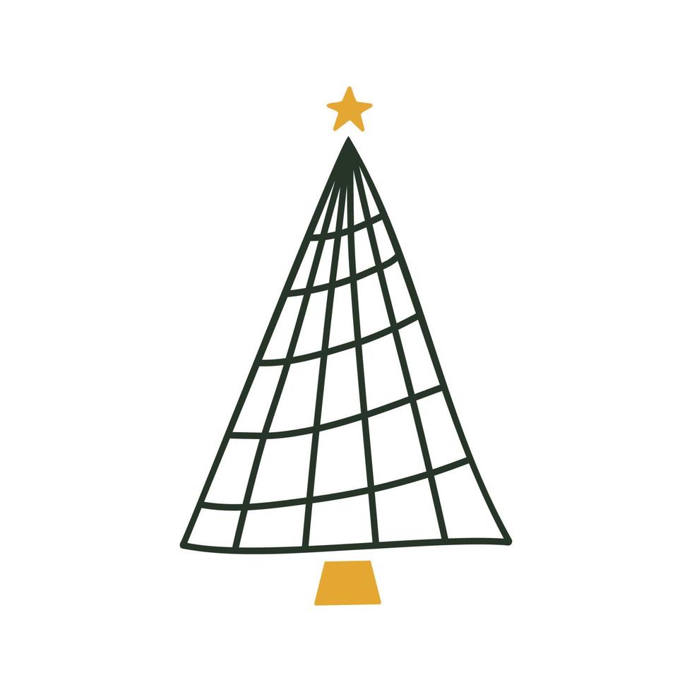 illustration d'arbre de noël dessiné à la main linéaire vecteur