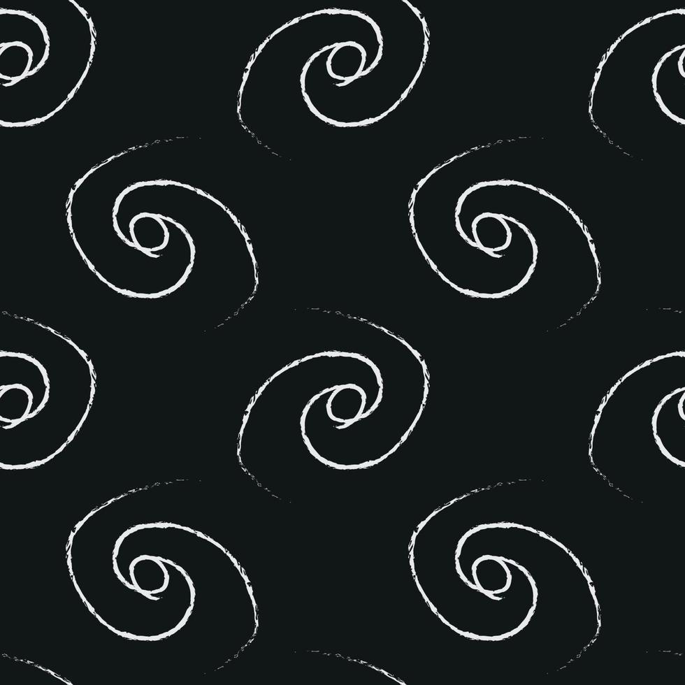 doodle modèle sans couture cosmique dans un style enfantin. univers en spirale abstrait dessiné à la main. noir et blanc vecteur