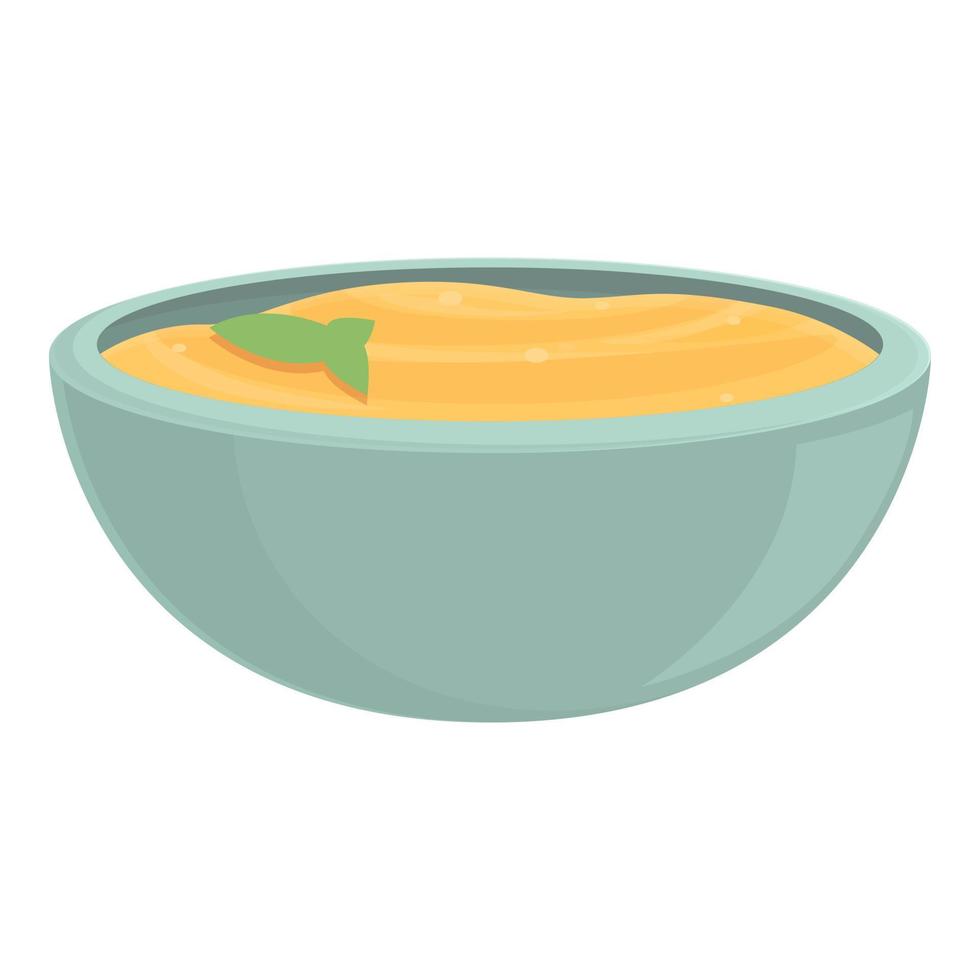 vecteur de dessin animé d'icône de bol de houmous. pain cuisine