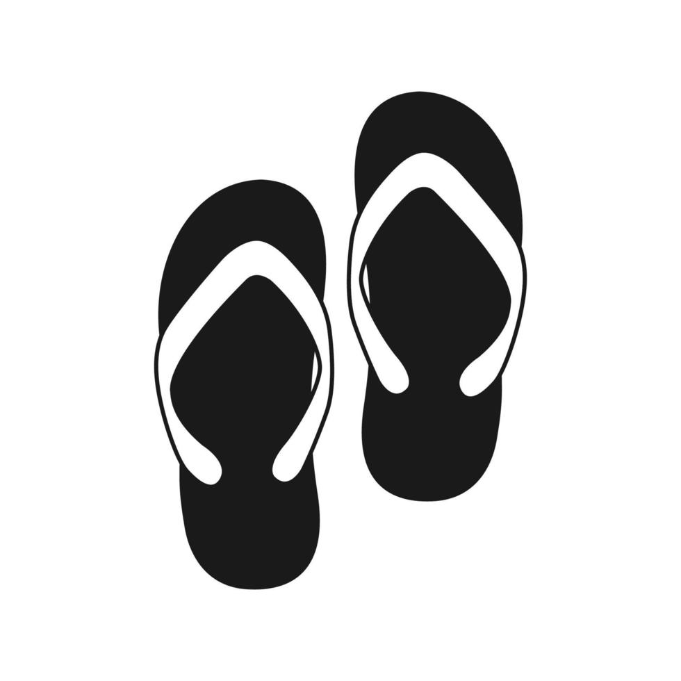 icône de tongs. illustration vectorielle de tongs. silhouette de tongs. vecteur isolé sur fond blanc.