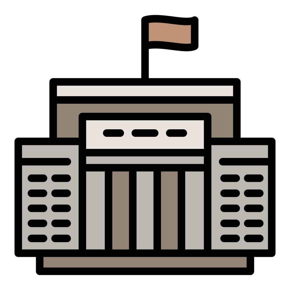 icône de la justice du palais de justice, style de contour vecteur