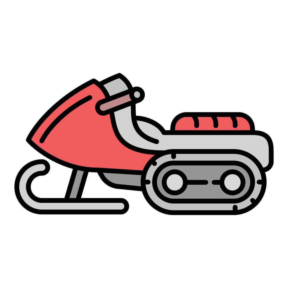 icône de motoneige, style de contour vecteur