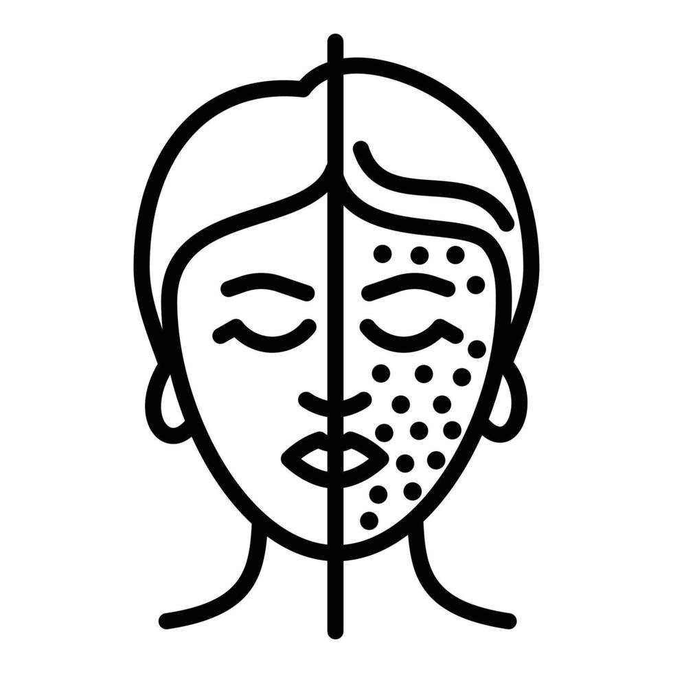 icône de levage de visage de femme, style de contour vecteur