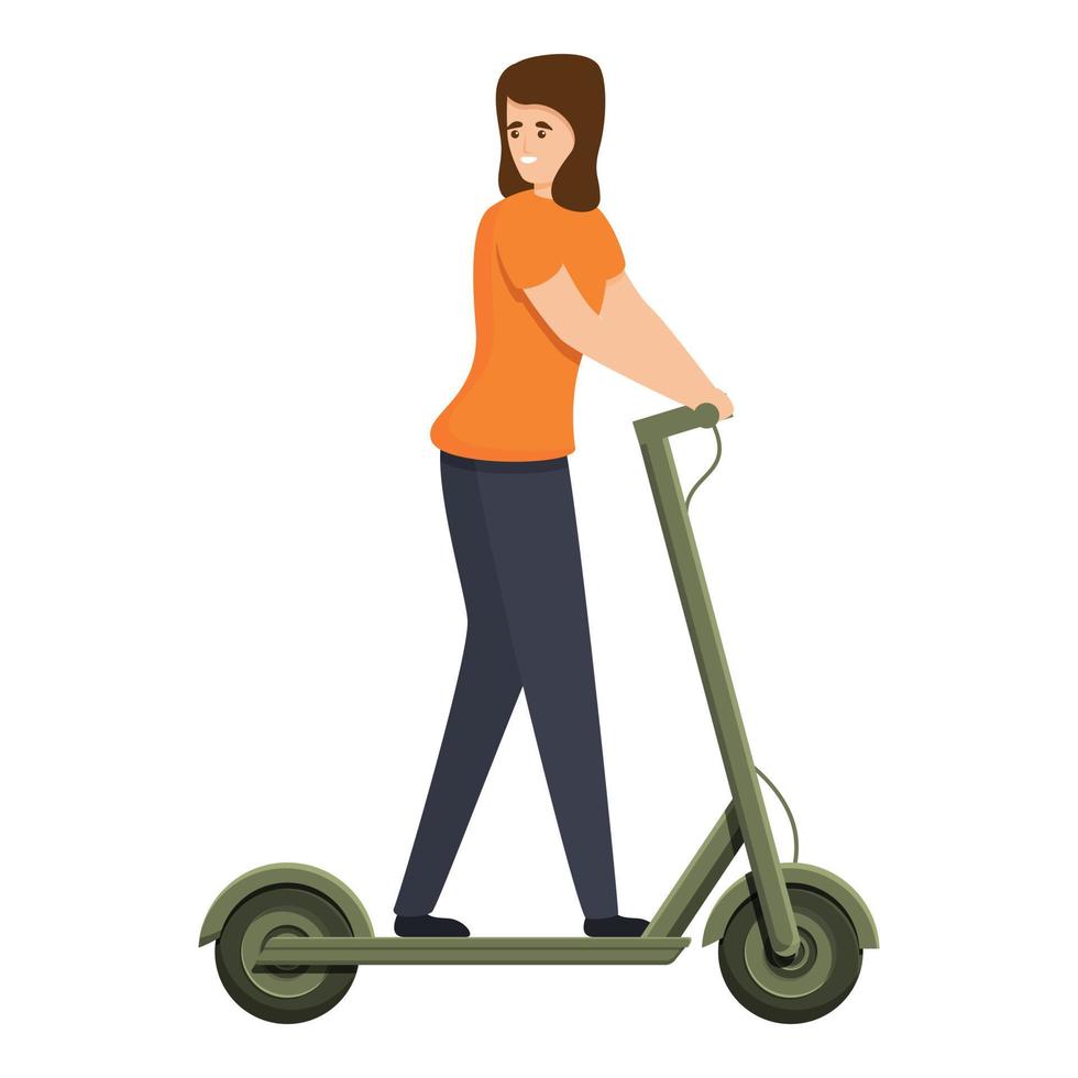 icône de scooter électrique, style cartoon vecteur