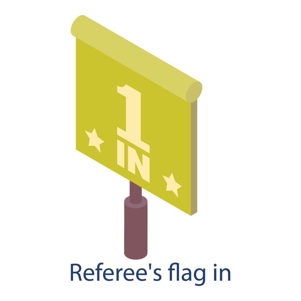 drapeau des arbitres en icône, style isométrique vecteur