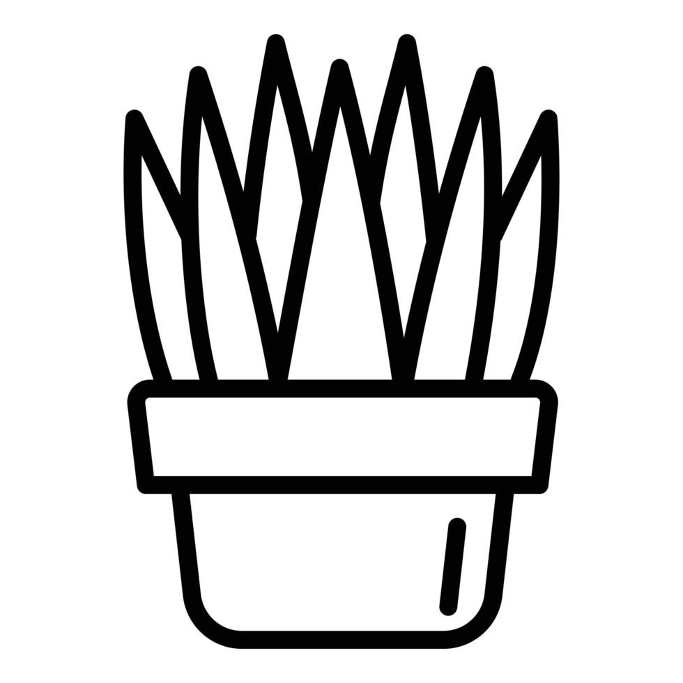 icône de pot succulent maison, style de contour vecteur