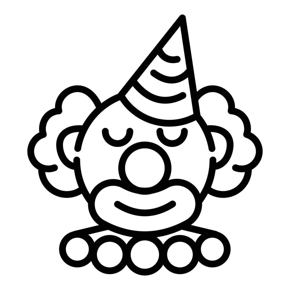 icône de clown d'anniversaire, style de contour vecteur