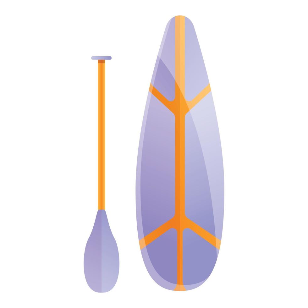 icône de long sup surf, style cartoon vecteur