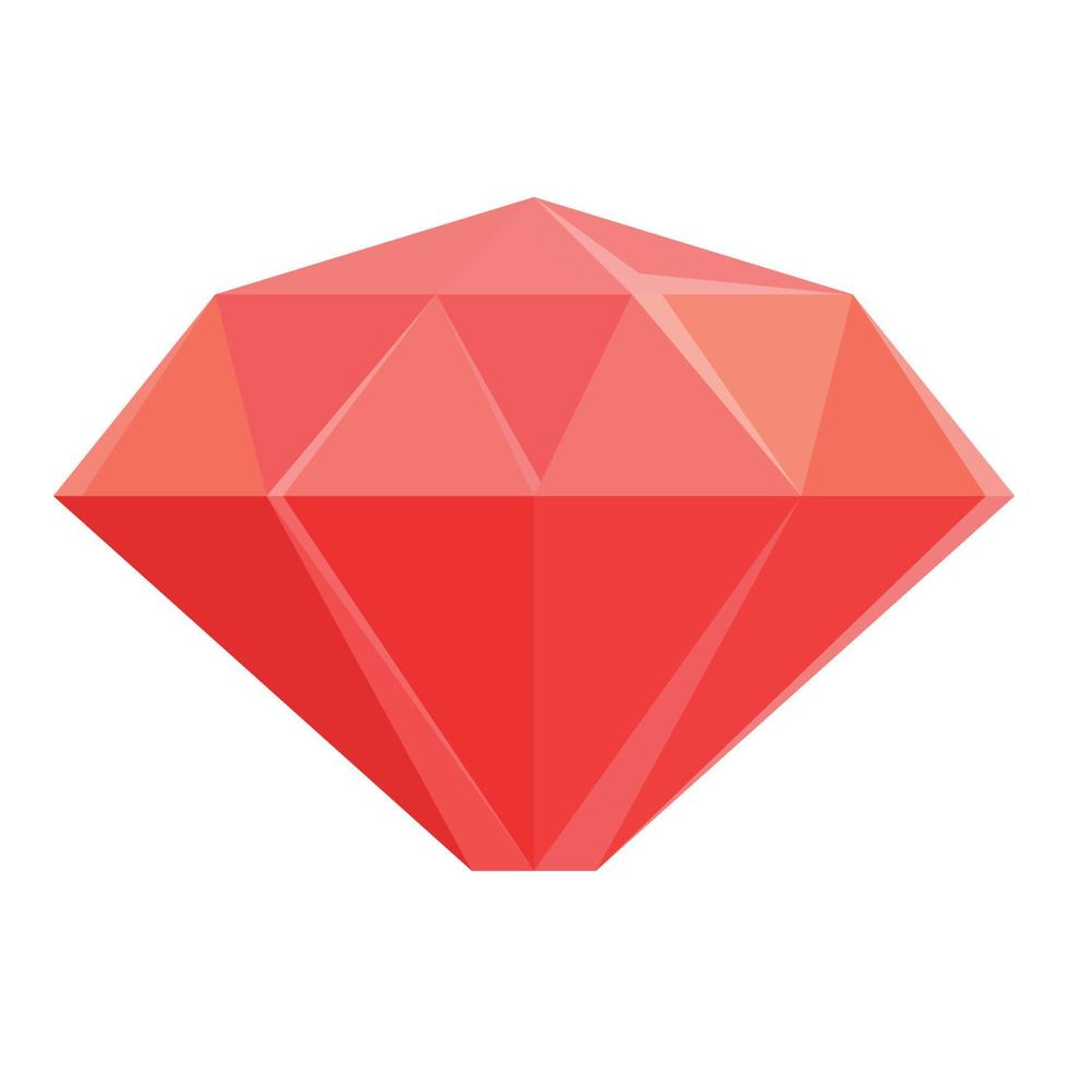 vecteur de dessin animé icône diamant rubis. pierre gemme