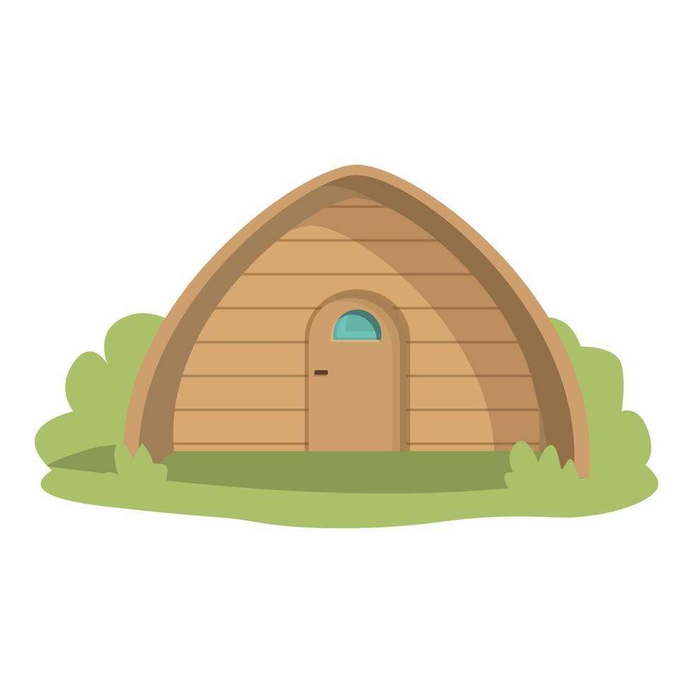 vecteur de dessin animé d'icône de maison en bois de forêt. camping glamping