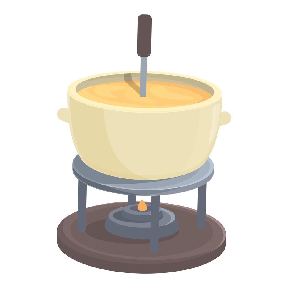 déposer le vecteur de dessin animé icône fondue. cuisiner